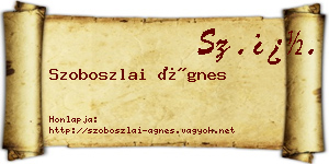 Szoboszlai Ágnes névjegykártya